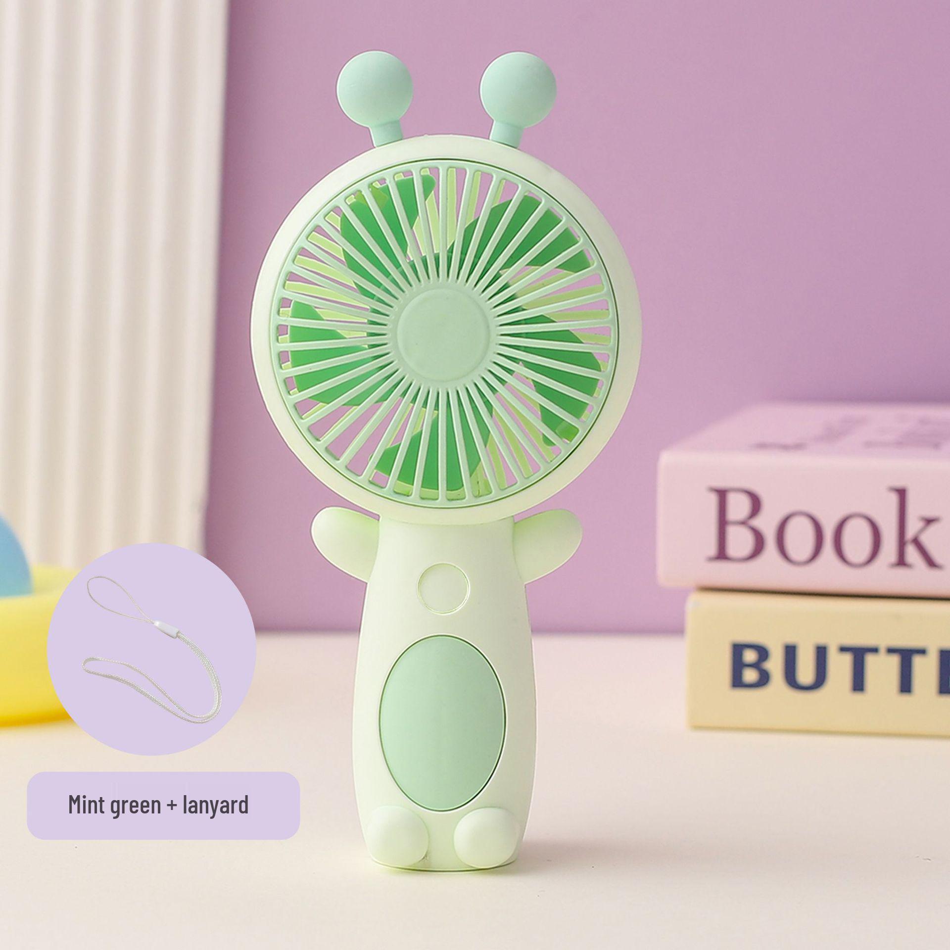 2026 Rechargeable Cartoon Handheld USB Fan: Powerful Mini Portable Desktop Electric Fan 14*6.2CM