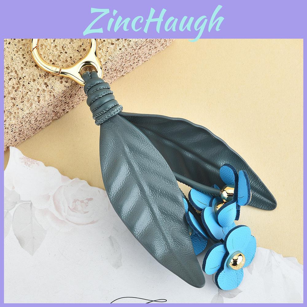 Stilvolle Lederblumen-Taschenanhänger mit handgenähtem Design für Autoschlüssel und Zubehör