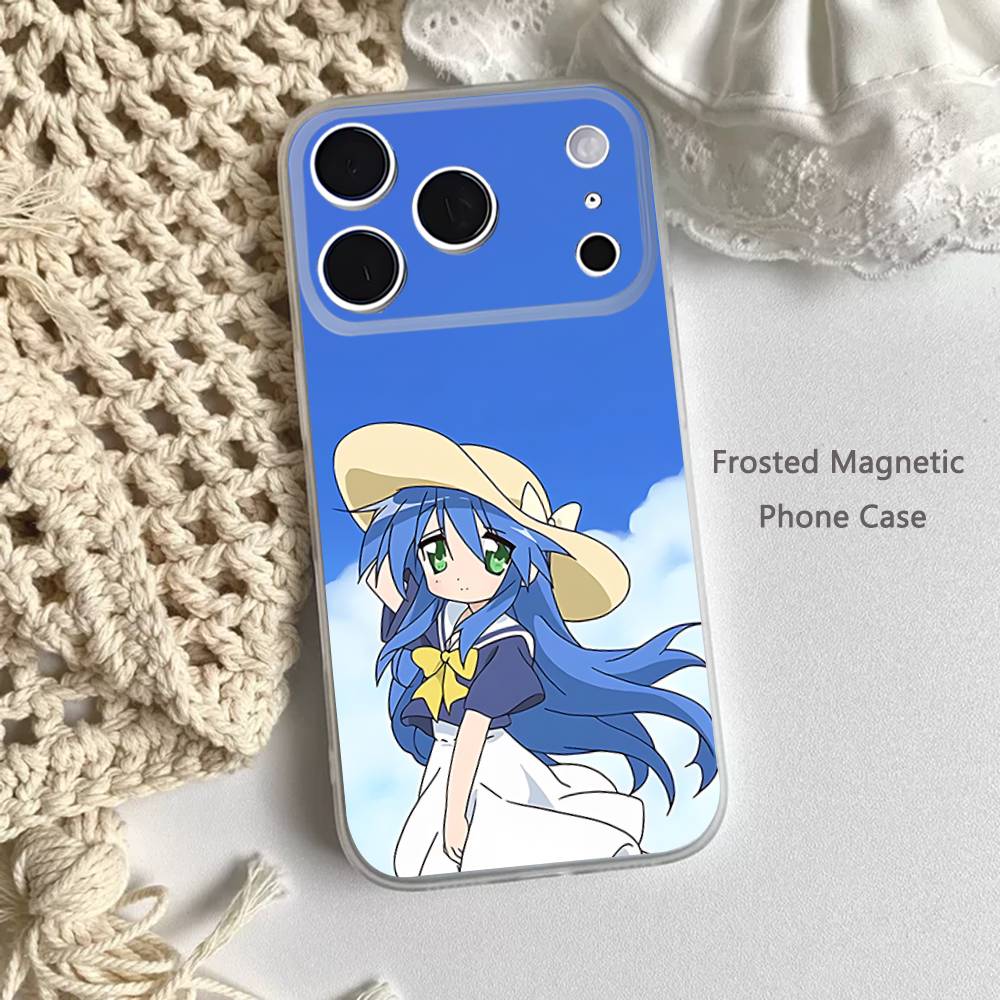 K-Konata Izumi Lucky S-Star Frosted Clear Magnetic Case for iPhone 17,16,15,14,13,12,11 Pro,Max,Plus,Mini,Air,E iPhone16plus