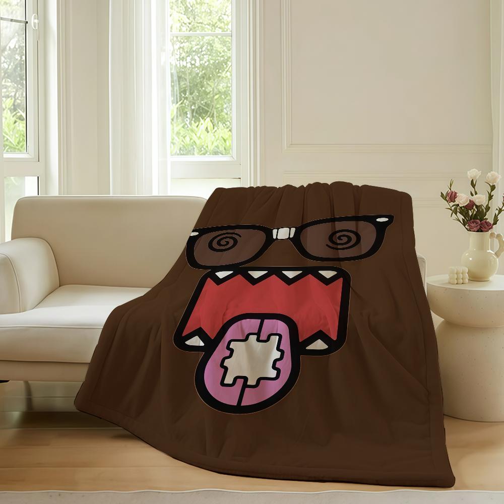 Coperta carina a cartone animato Domo-kun per divano, ufficio, letto, aereo, viaggio, dormire, leggere, rilassarsi, campeggio, morbida e calda