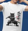 Samurai Cat Unisex T-Shirt Kanji Japanese Unisex Tee