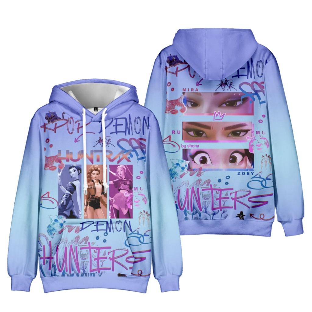 Children's Fashion Casual Long Sleeve Hooded Witch  Group Print Sweatshirt