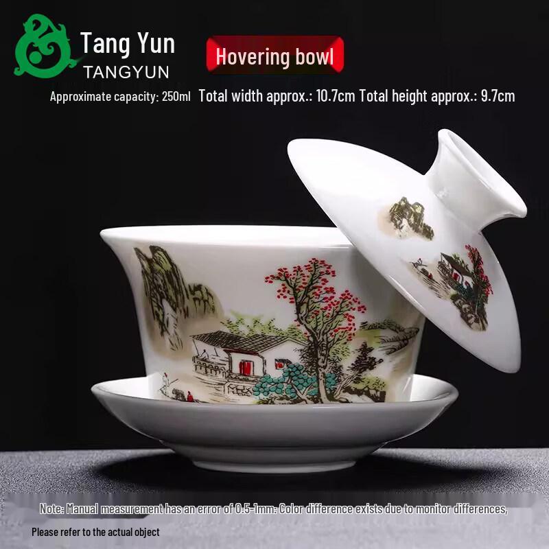 Dehua Mutton-Fat Jade White Porcelain Gaiwan Tea Cup