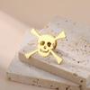LIKGREAT Totenkopf Brosche für Männer Frauen Skelett Knochen Anstecknadel für Hemd Hüte Rucksäcke Edelstahl Schmuck Halloween Geschenk