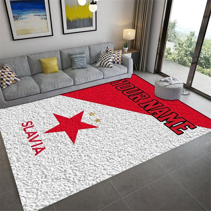 Custom Name SK Slavia Praha Carpet Rug for Living Room Bedroom Home Sofa Decoration,Kids play Non-slip Floor Mat