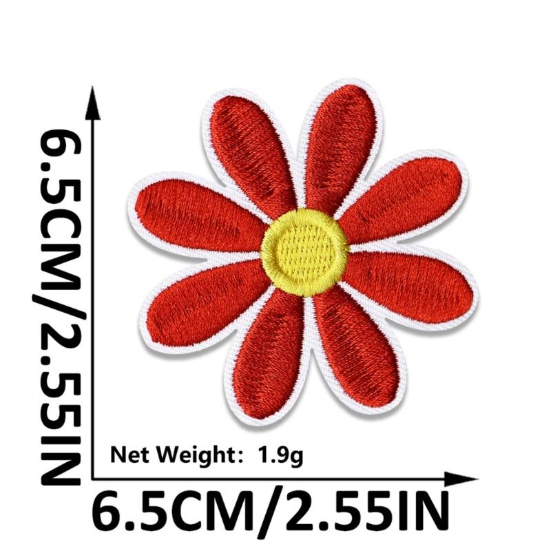 36Pcs Flower Fabric Iron On Patches Adhesive Embroidery Appliques For Garments