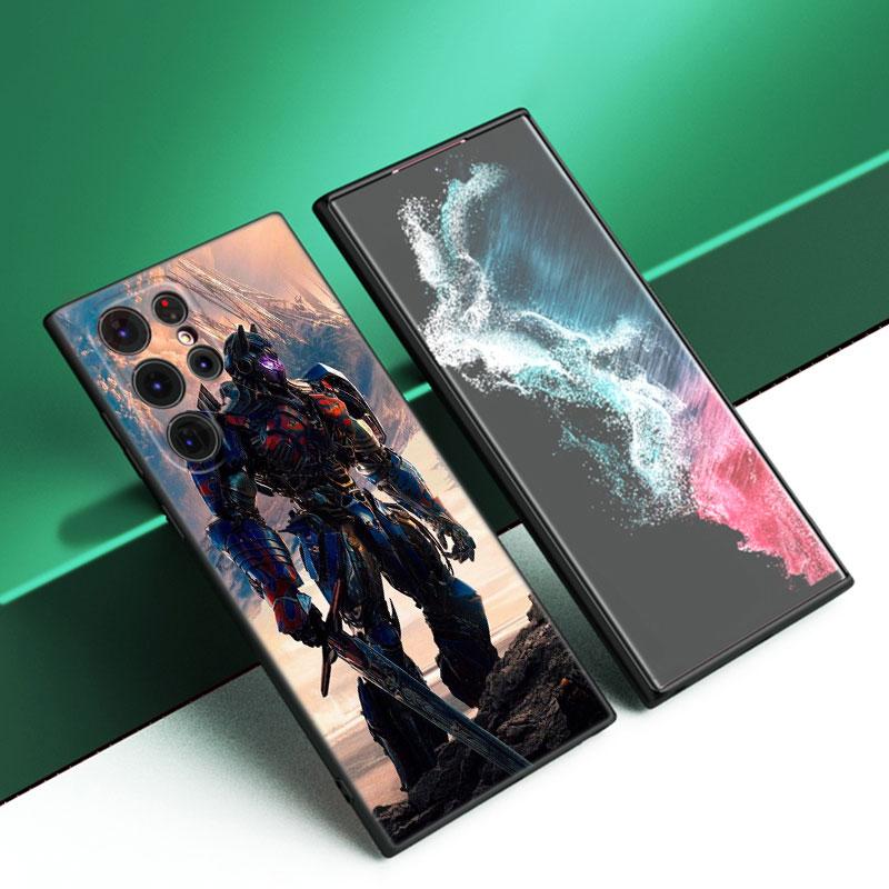 Transformers Bumblebee Černý Silikonový Kryt na Telefon Pro Samsung Galaxy S23 S21 S20 FE S24 S22 Ultra S10E S10 S9 S8 Plus