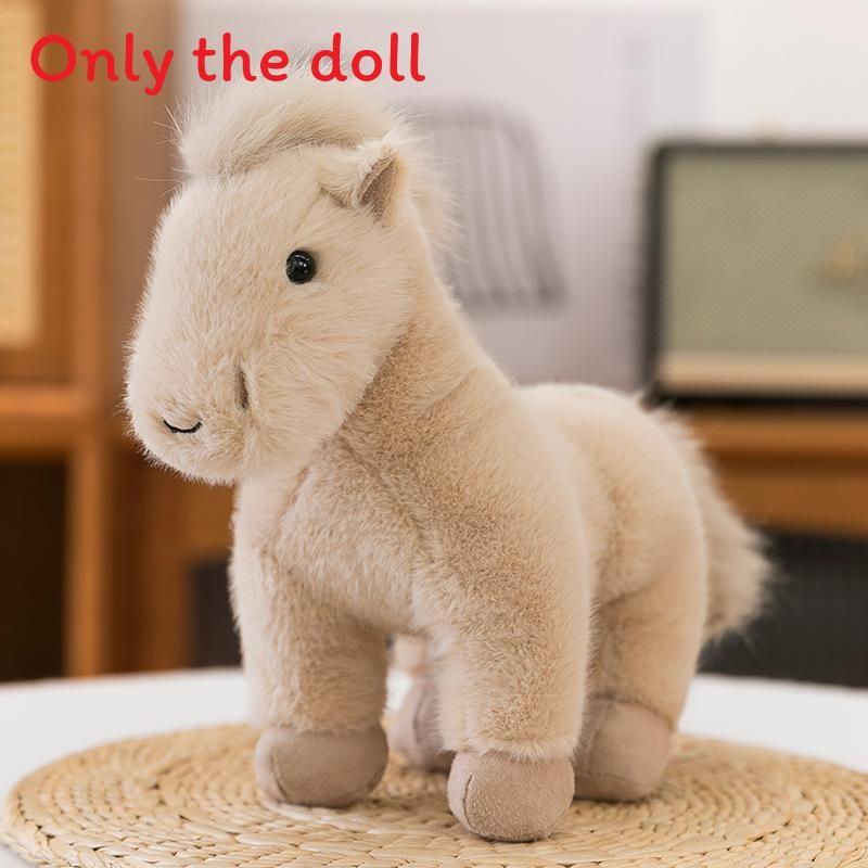 Cute Horse Simulation Cartoon Animal Toy With Short Plush For Kids Room Decor