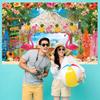 Summer Hawaii Beach Backdrop Tropical Flowers Aloha Luau Sea Surfboard Holiday Party Birthday Photography Background Decor Props