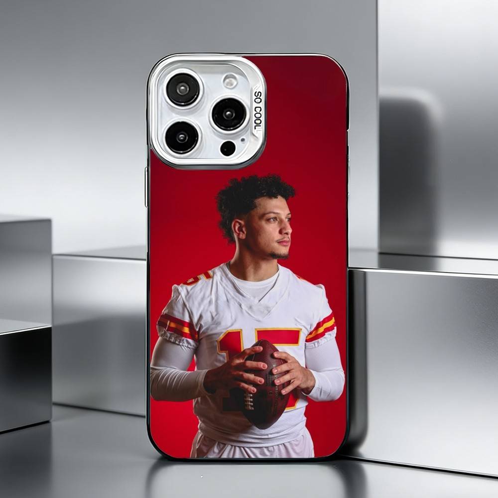 A-American Football P-Patrick Mahomes   Phone Case For iPhone 17,16,15,14,13,12,11 Plus,Pro Max,XS,Colored silver phone case