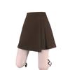 Autumn-Winter Plaid Pleated Half-Body Plus Size Wool Skirt: High-Waist, Belly-Covering for a Slim Look.