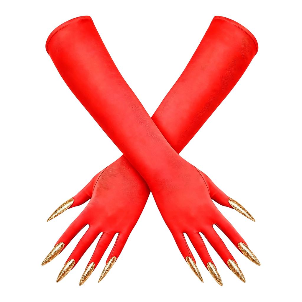 Halloween Long Nail Gloves for Women Witch Costume Party Accessories