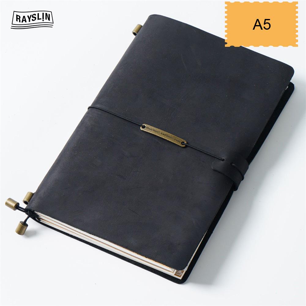7 Farben 4 Größen Reisetagebuch Echtes Leder Cover Handgefertigtes Notizbuch DIY A5 Tagebuch Büro Schule Notizbuch Kostenlose Namensprägung