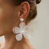 Ingemark Exquisite Elegante Imitation Perlen Netz Blume Hängende Ohrringe Damen Romantisch Minimalistisch Piercing Wed Braut Neuer Schmuck