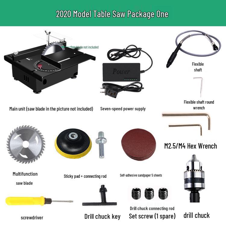 Compact Multi-Functional Electric Table Saw and Grinder for DIY Woodworking and Model Precision Cutting