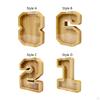 Wooden Piggy Bank Money Box Transparent Coin Saving for Boys Girls Kids