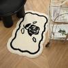 Ins Style Black White Bathroom Absorbent Rug Thick Fluffy Non Slip Bath Mat