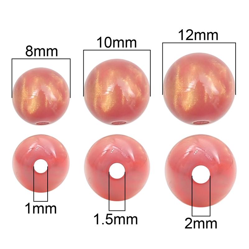 Perles en Résine 8mm/10mm/12mm Ciel Étoilé Coloré Perles Espacement Rondes Libres Pour Collier Bracelet Boucle d'Oreille Porte-clés Fabrication de Bijoux DIY Accessoires