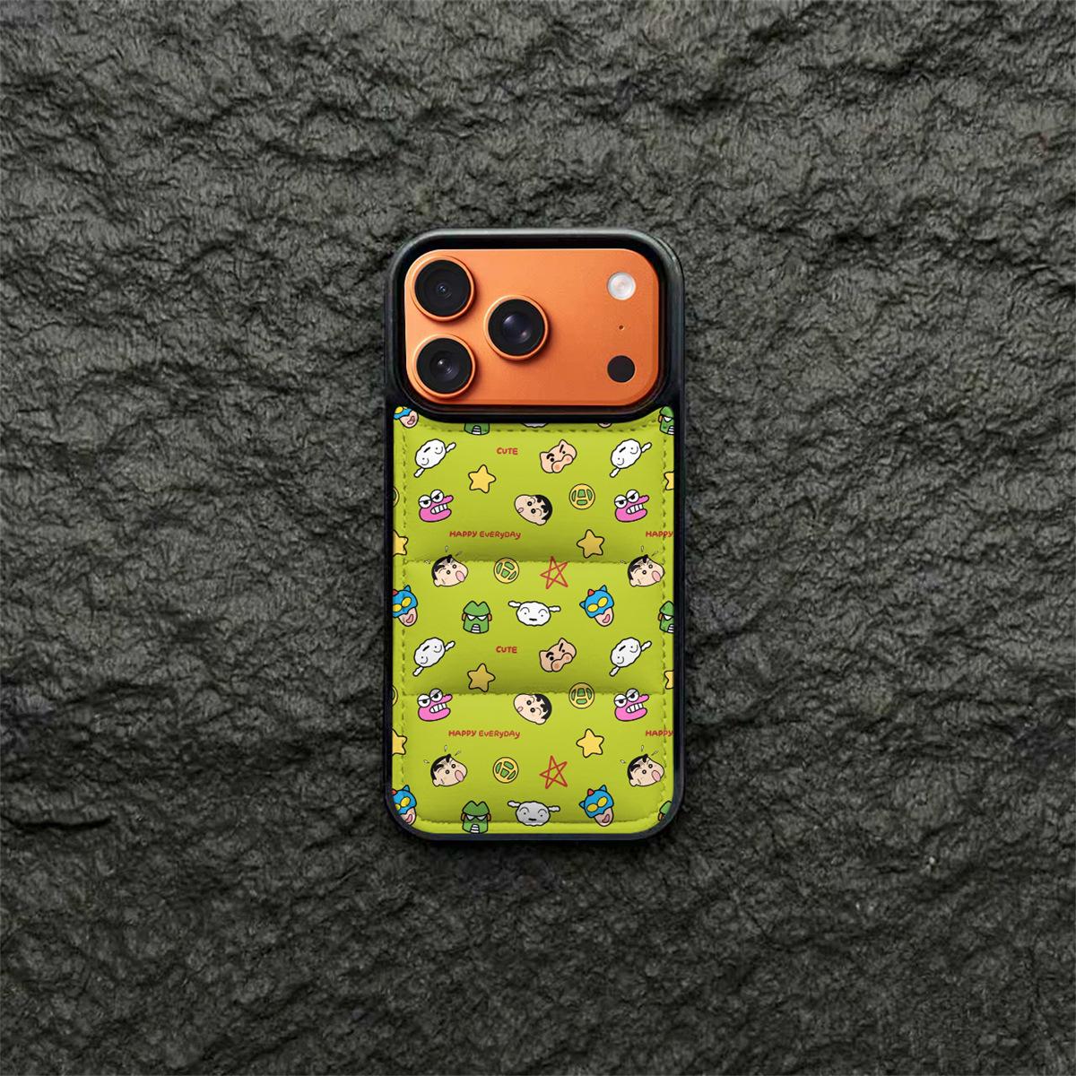 

Shin-chan Cartoon Down Jacket Phone Case for iPhone 11/12/13/14 and Apple 15/16/17 PRO MAX iPhone 14 Plus