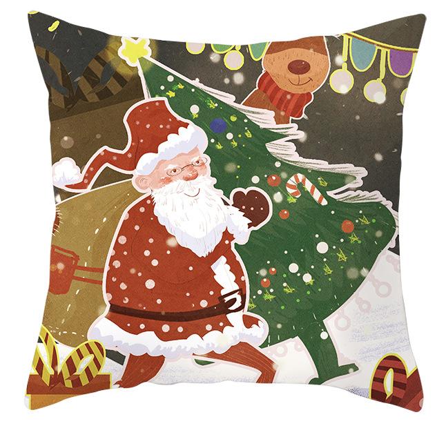 New Santa Claus Pillowcase Cute Christmas Home Cushion Cover Cute Cartoon Pillow