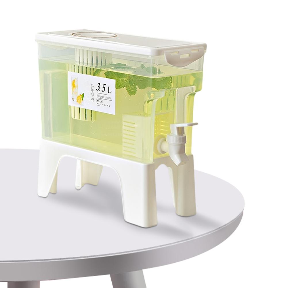 3.5L Cold Water Pitcher Portable Drink Dispenser Leakproof Beverage Dispenser Multi-Function for Juice Beverage Lemonade