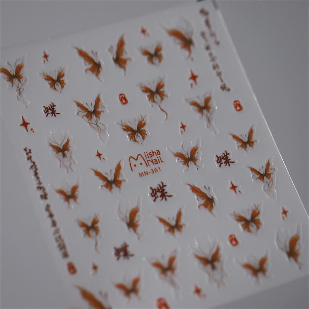 1pcs 5D Exquisite Purple Wisteria Flower Nail Art Stickers Flower Bow Nail Decoration Slider Decal Adhesive Transfer Part
