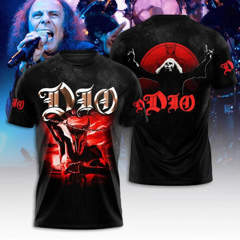 Heavy Metal Rock Band Dio Pattern 3D Printed T-shirt Men's Fashion Harajuku Short Sleeved Top Street Trend Hip-hop Dio Funnny Clothing