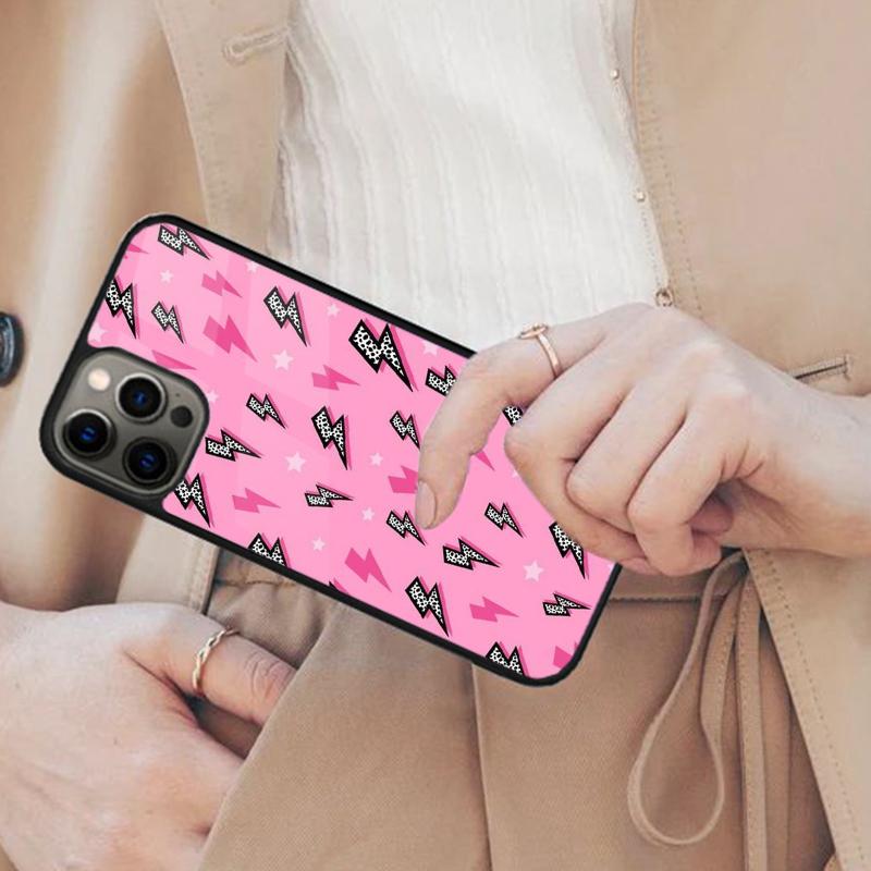 Pink Lightning Bolt Bumper Magnetic Phone Case For APPLE iPhone 17 Air 16 14 13 12 Pro Max 15 Plus Wireless Charge MagSafe Cover