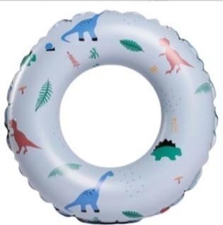 Cartoon Children S Swimming Ring Ins Thickened Retro Dinosaur Print Seat Ring Underarm Ring Baby Swimming Ring 60#blue dinosaur swimming ring