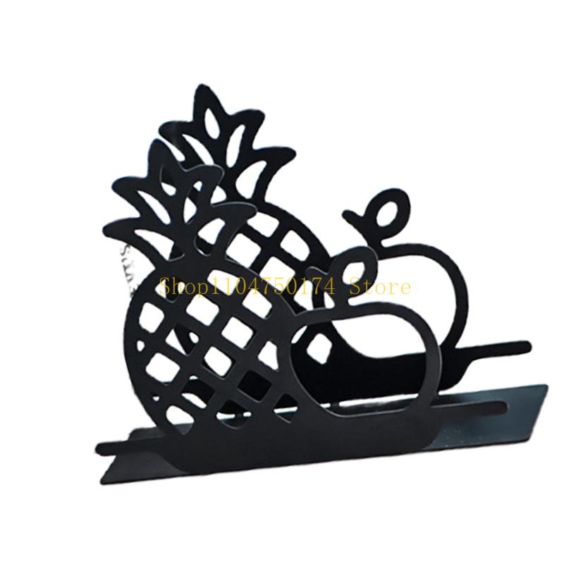 Space Efficient Foldable Metal Napkin Rack Black Cats Pineapple Theme Kitchens Counter Organizers For Home Office top sale