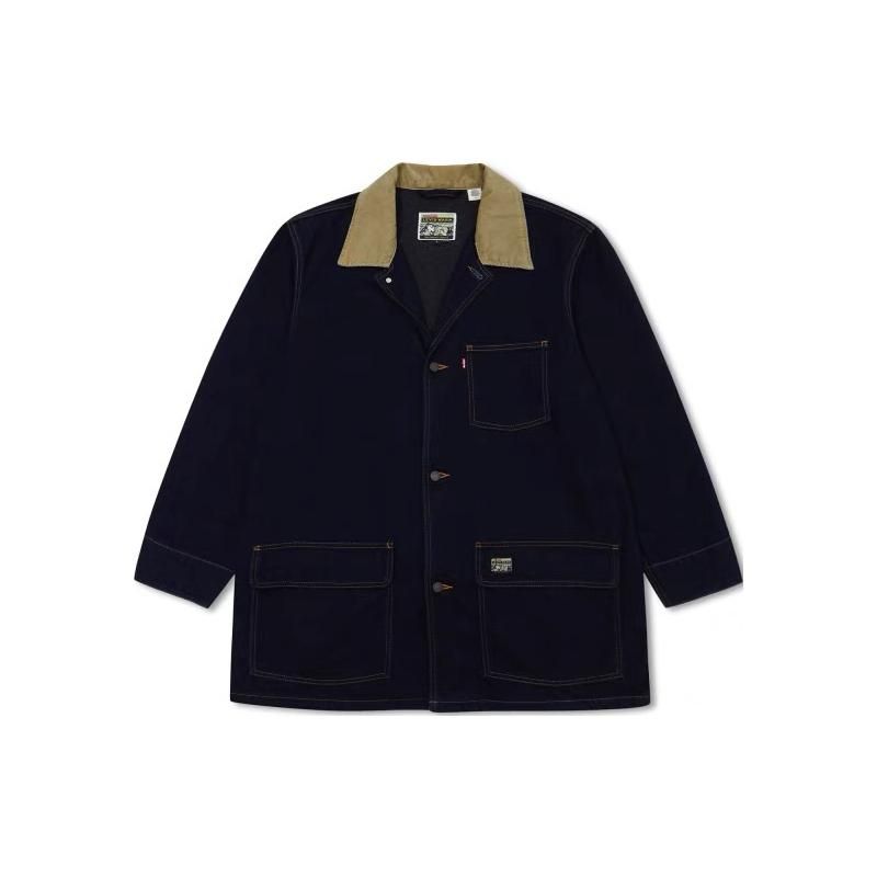 

Джинсовая куртка Levis FW22 с воротником на одной пуговице, мужская, синяя A3207-0000 XL