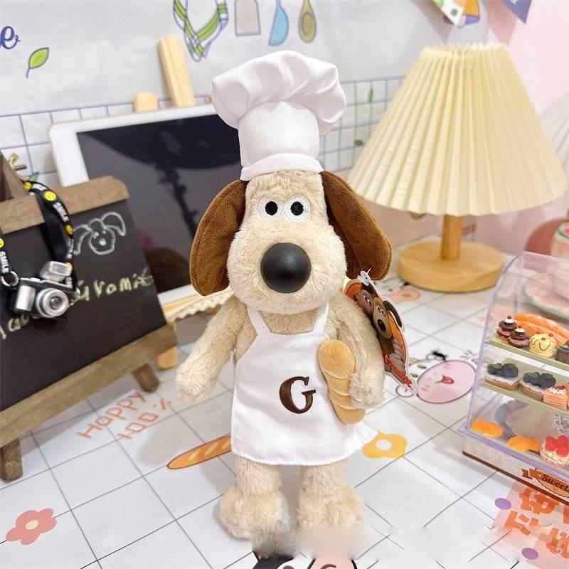 Adorable British Super Invincible Master Dog Plush Toy With Chef Hat For Birthdays