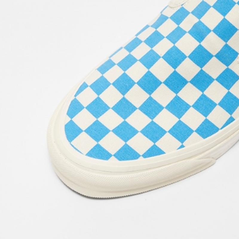 Vans Mte Slip On Issue 98   Checkerboard Cyan Blue Vn000cwa0h71