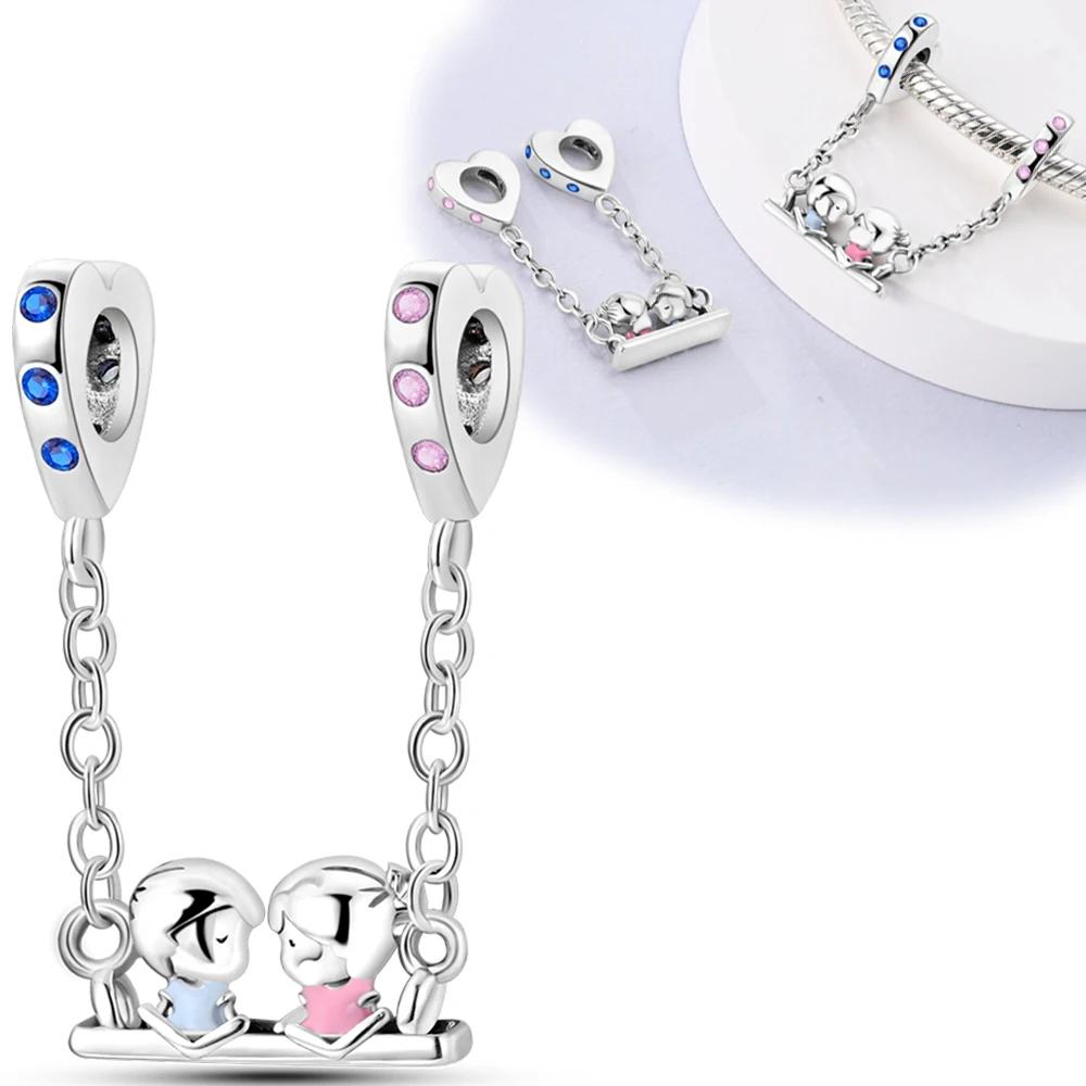 New Real Copper Cute Cat Couple Swing Pendant For DIY Style Original Design Arm Bracelet Women Jewellery Gifts