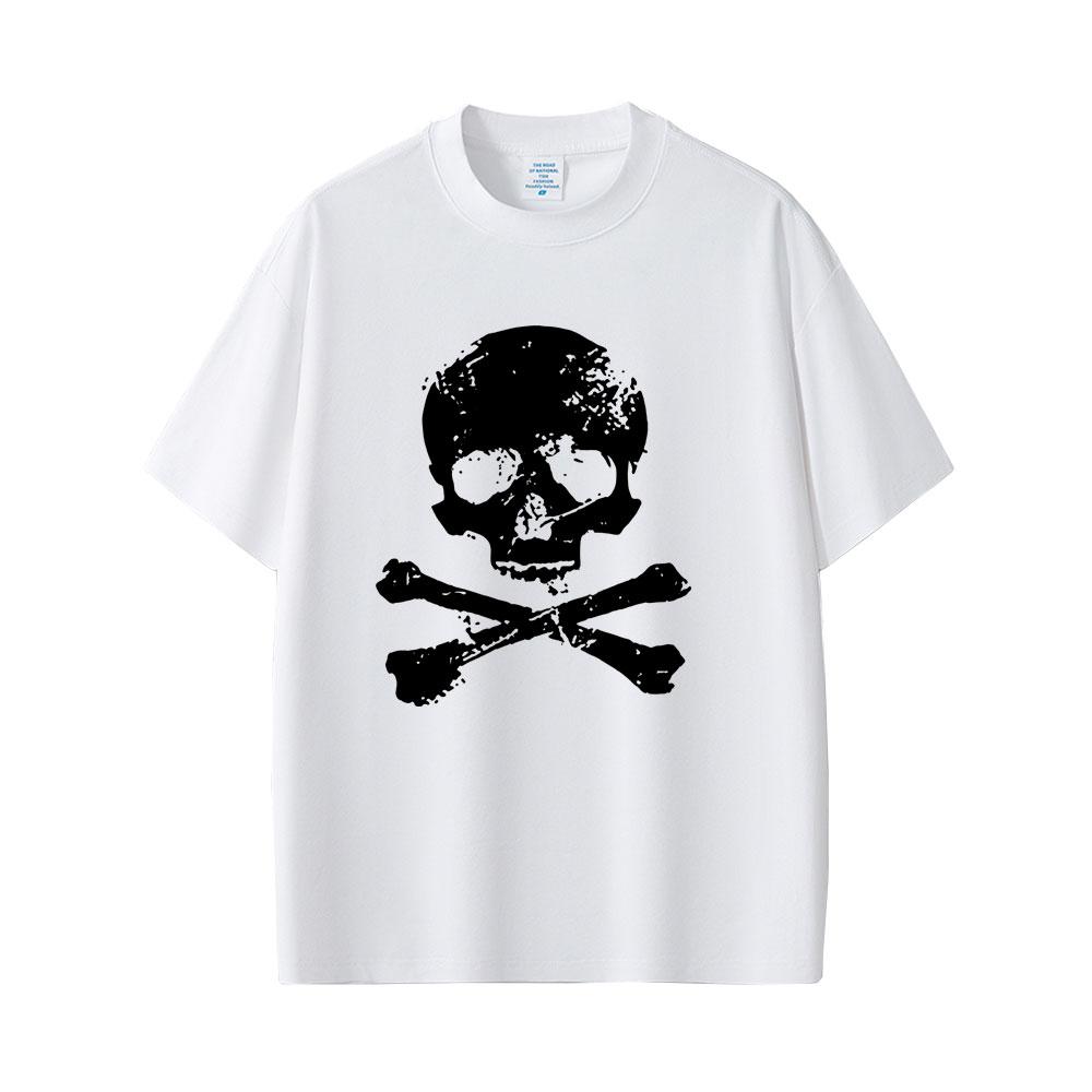 Vintage Beauty Hip Hop Pirate Skeleton and Cross Graphic Tshirt Unisex Women Retro Gothic Rock T Shirt Unisexs Oversized Streetwear