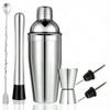 1/6Pcs Dishwasher Safe Stainless Steel Cocktail Shaker Set Full Bartender Tools for Home Bar Drink Mixing