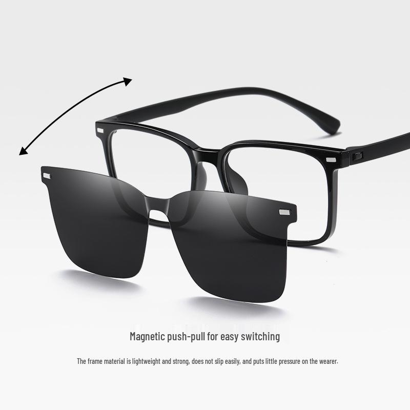 Ochelari de soare polarizați cu clips la modă, ramă TR90, pregătiți pentru dioptrii, protecție UV