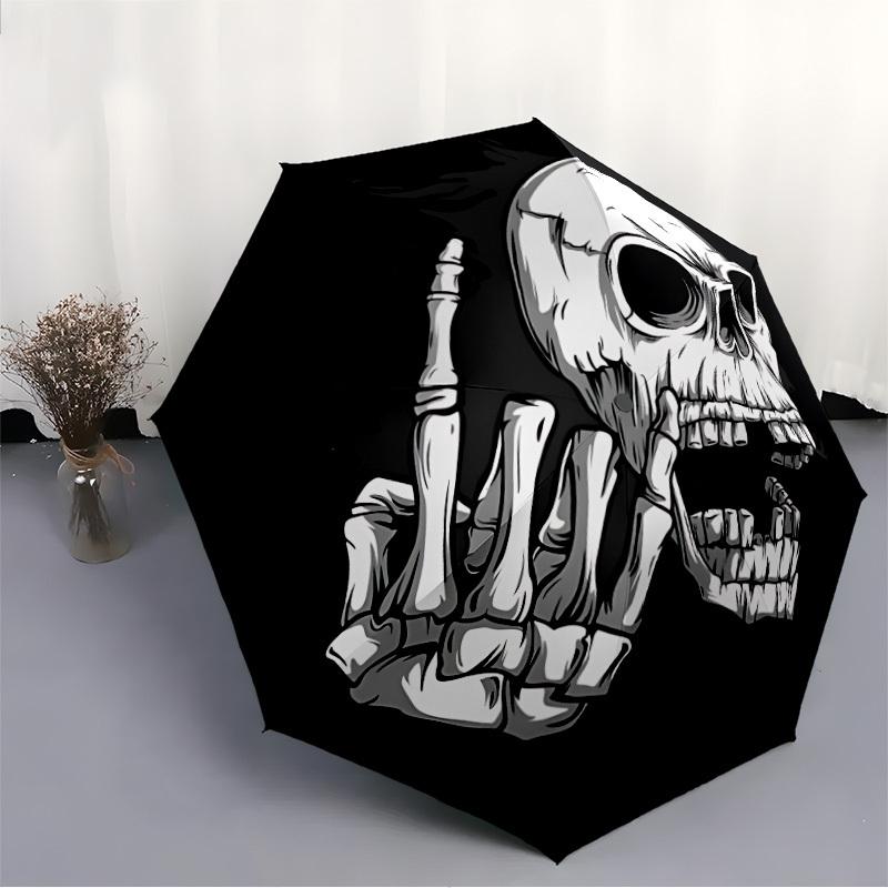 1pc Skull Hand Automatic Open/Close Umbrella, Portable Folding Umbrella, Compact Travel Umbrella For109