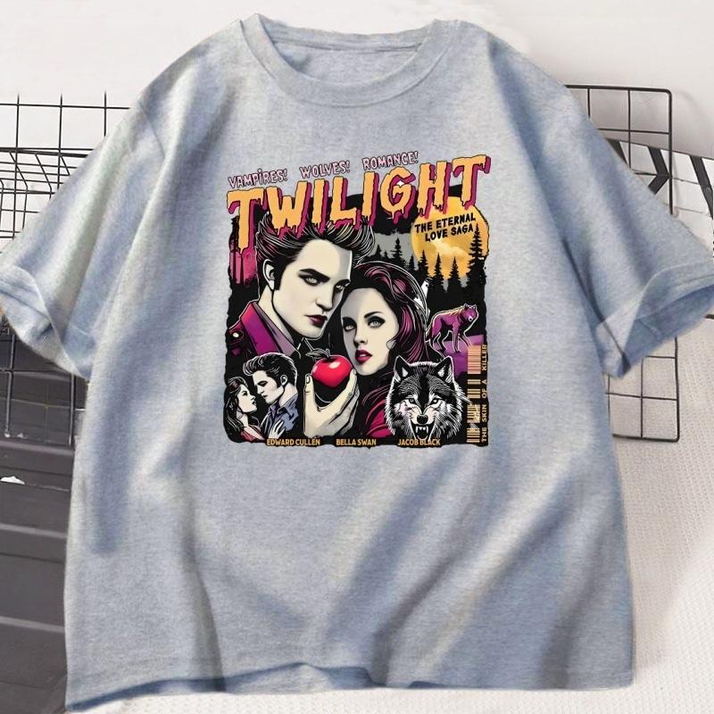 Vintage Twilight Printed T Shirt Book Lover Twilight Saga Comic Tshirt Retro Vampires RoUnisexce Tshirt Casual Short Sleeve Tees
