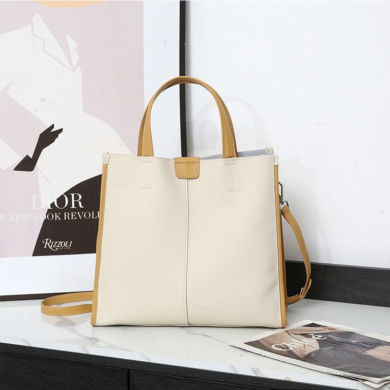 Large Capacity Leather Women's Bag Autumn and Winter New Tote Bag Commuter Handbag Casual Fashion Portable Business File Bag