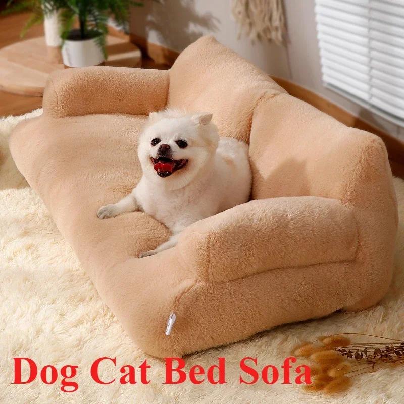 Soft Cat Bed Sofa Etachable Washable Luxury Pet Dog Cat Nest for Medium Large Dogs Cats Comfortable Plush Puppy Bed Pet Supplies