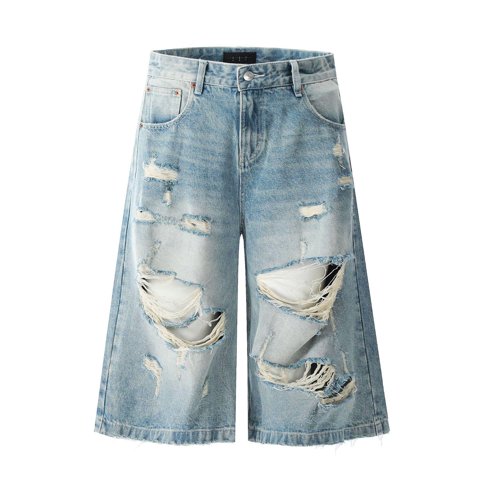 11KN Unisex Retro Plēsti Nolietoti Taisni