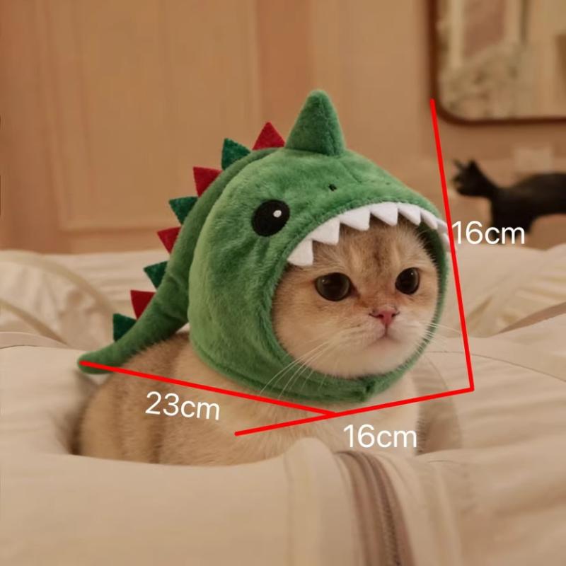 

Новая повязка на голову в виде головы акулы для питомца, теплая зимняя плюшевая шапка для собаки, милый мультяшный головной убор, реквизит и украшения для фотосъемки B