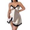 Plaque-sized Women's Backless Sexy Halter Dress, Faux Silk Nightgown, Casual Loose Home Wear, Thin Ice Silk Pajamas