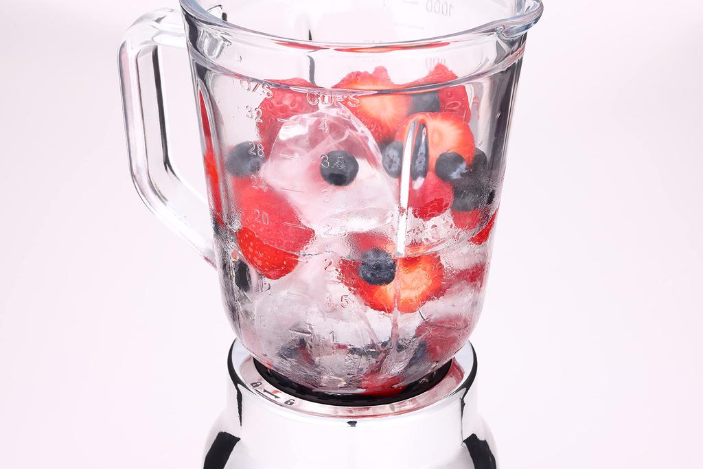 Mill Mixer Retro Design Red Glass Cup with Mill Ice Compatible 1L Coffee Grinder with Recipe Glass Mixer Retro Mixer Smoothie Maker Juicer D&S DS.8571