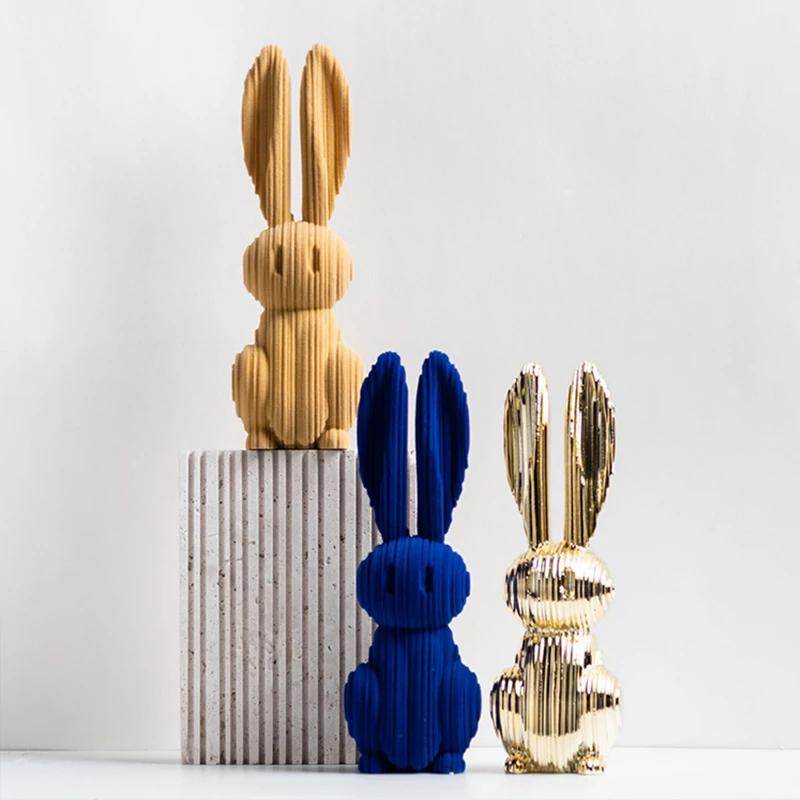 BEPAN Resin digital rabbit home living room decoration accessories porch wine cabinet coffee table decoration accessories European art