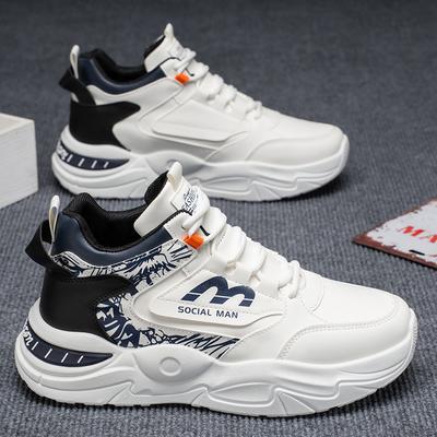 Autumn Men's Shoes New Breathable High-top Little White Shoes Men's Sports Shoes Trendy Versatile Platform Casual Dad Trendy Shoes