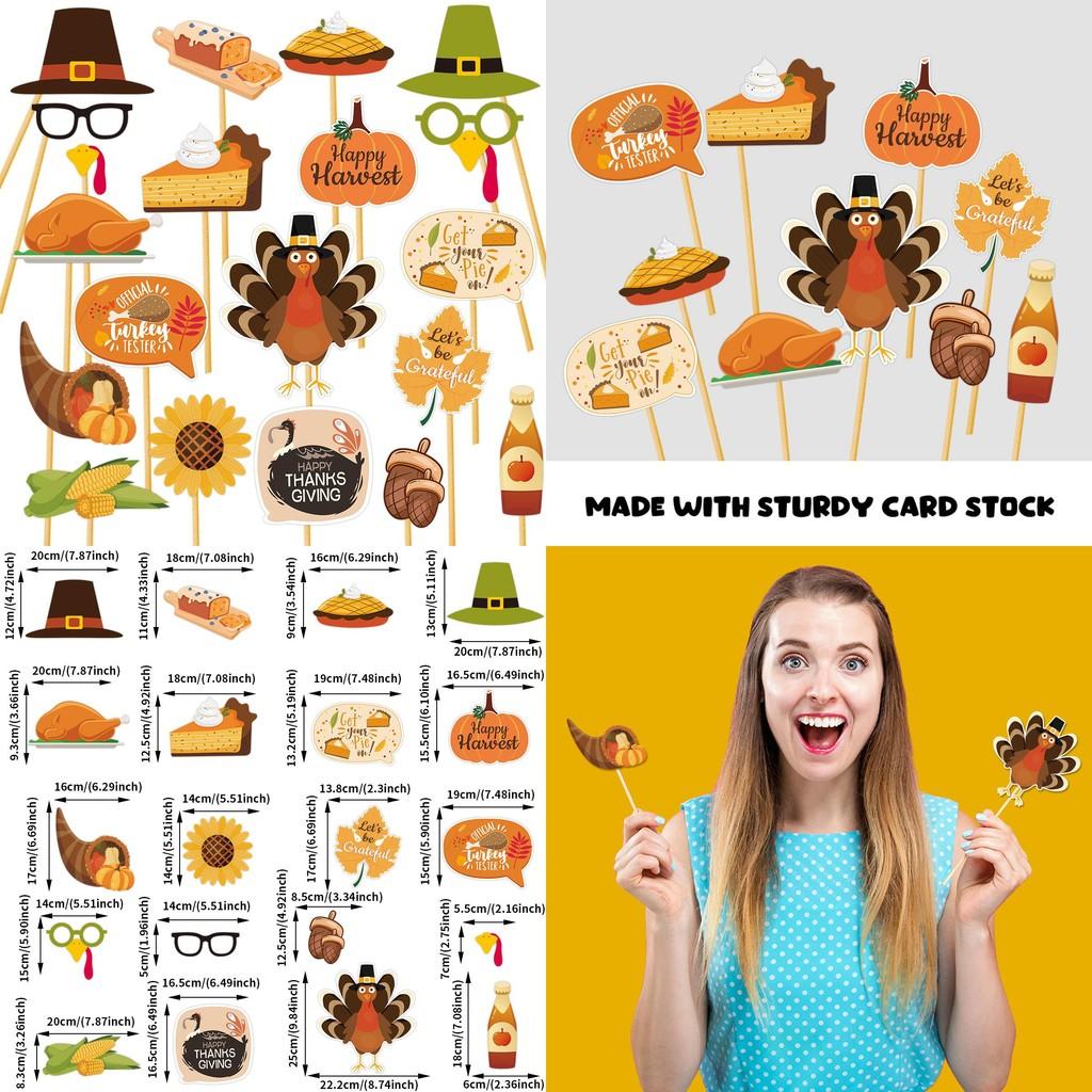 Festive Turkey Design Photo Props For Thanksgiving Day Party Celebration