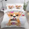 3D Printed Boutique Bedding Set Cartoon Animal 3-Piece Set for Children and Adults Full Size Soft 100% Microfiber Zipper