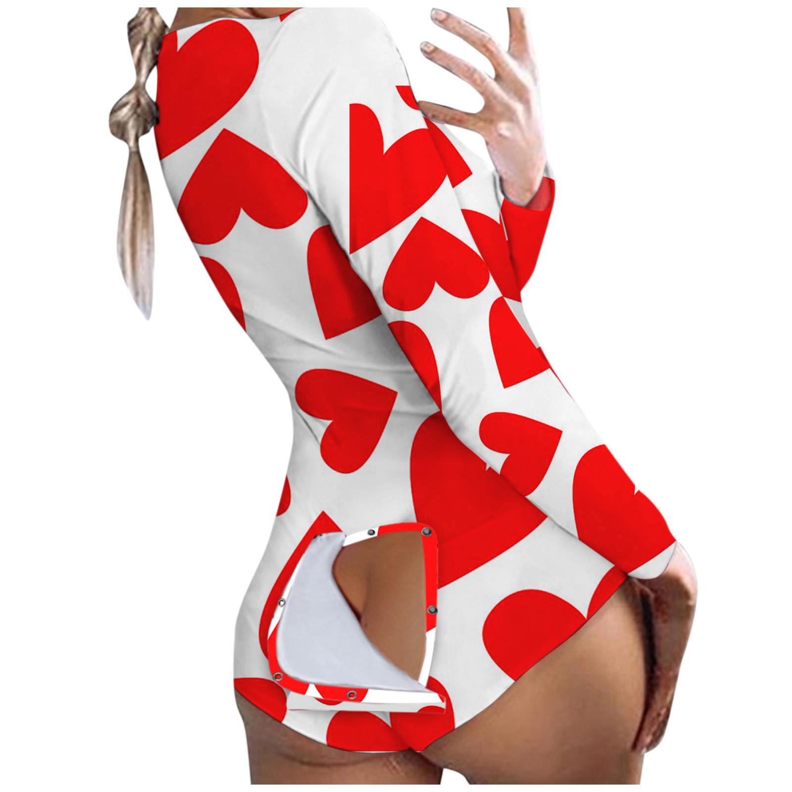 

(SU)Женщины Принт с длинным рукавом Ночная одежда Комбинезон Боди Костюм Комбинезон Romper